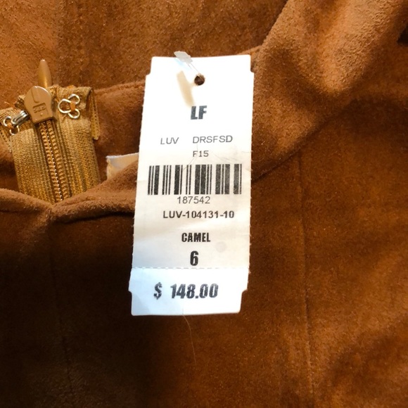 LF Faith in Love Camel Sude Midi Dress NWT - Picture 3 of 4